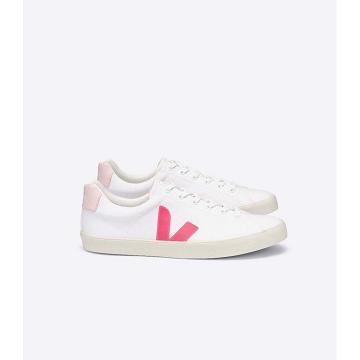 παπουτσια γυναικεια Veja ESPLAR SE CANVAS White/Orange/Pink | GR 513ZUT